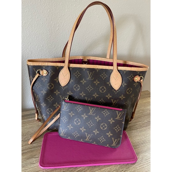*AUTHENTIC* Louis Vuitton Monogram Neverfull PM Pivoine w/Pouchette - Picture 2 of 6